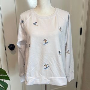 Workshop Republic Clothing Embroidered Skiers lightweight Sweatshirt